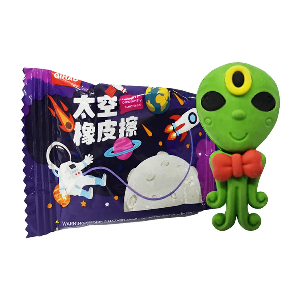 1pza Borrador pequeño con diseño de temática espacial, variedad de diseños / qh8991