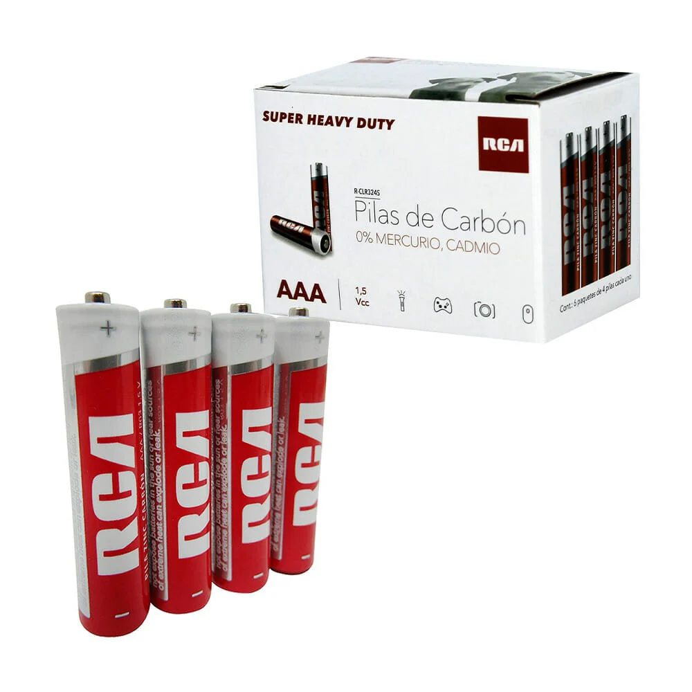 Caja con 24 pilas baterías rca triple a...