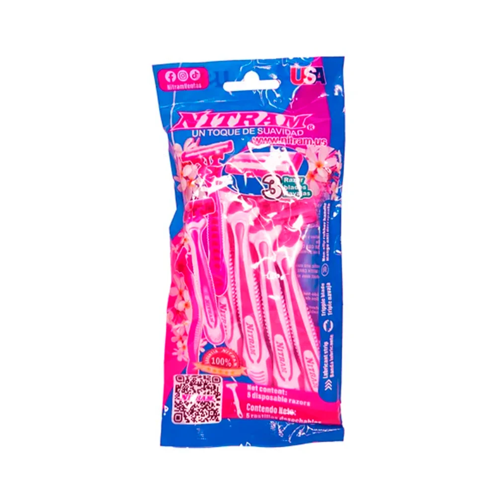 Bolsa con 5 rastrillos femeninos, plást...