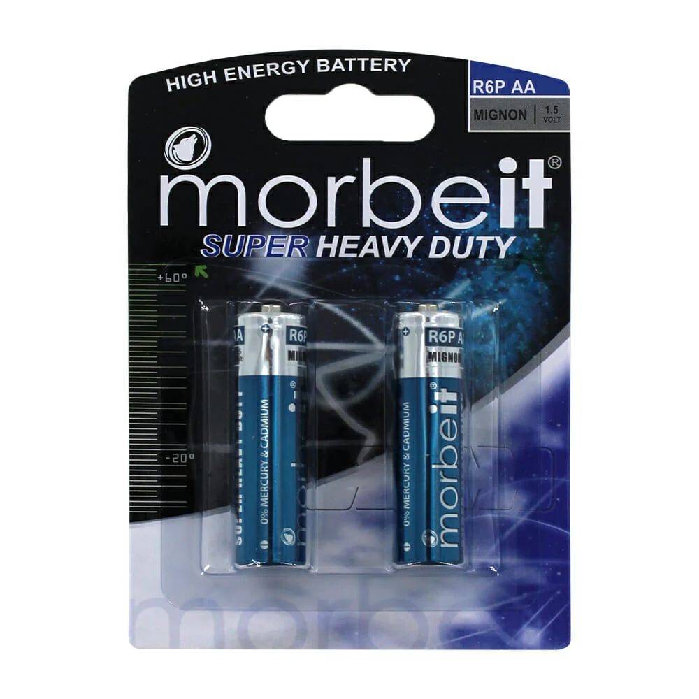 Blíster 2 pilas AA 1.5v / MORBEIT / r6pbl-2 / r6p