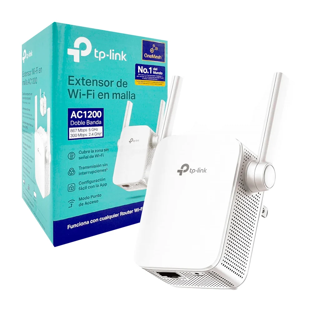 1pza Extensor cuadrado de wi-fi en malla, con doble antena laterales, variedad de funciones / ac1200 / re305 / tp link