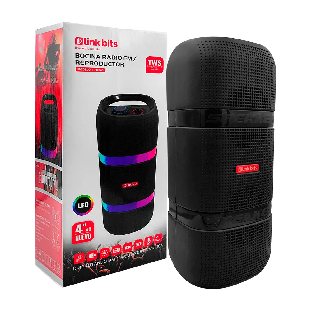Bocina bluetooth en torre semi cuadrada,...
