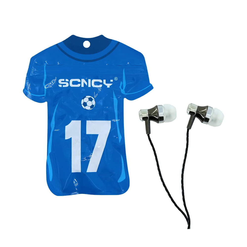 Audífonos alámbricos con acabado metálico, almohadillas de silicona, controlador de volumen y entrada auxiliar / s9