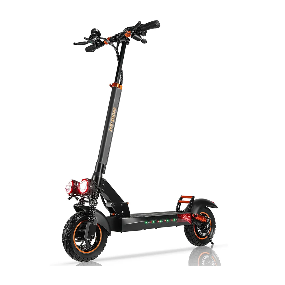 Scooter eléctrico, modelo p2 pop shope, con suspención alta, llantas de uso rudo y luces led / p2