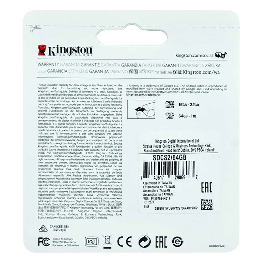 Memoria micro sd kingston canvas select ...