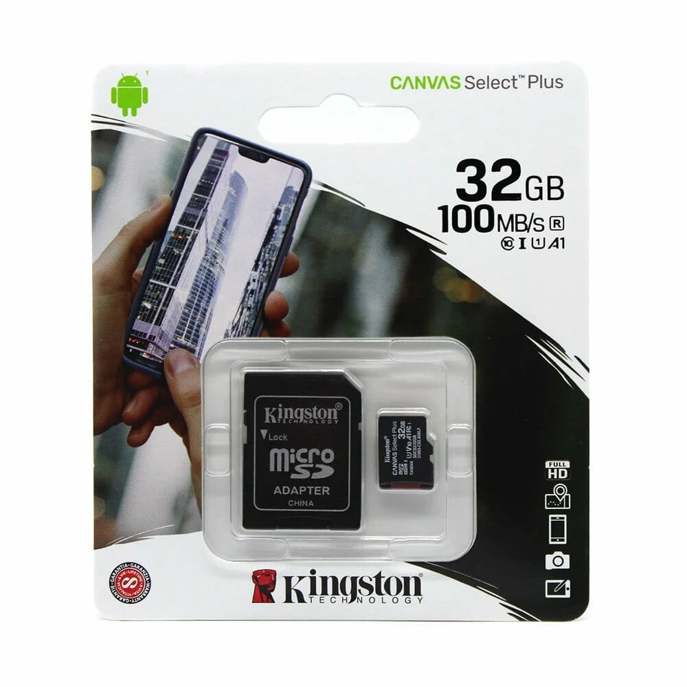 Memoria micro sd kingston canvas select plus clase 10 con velocidad de 100 mbs y capacidad de 32gb / sdcs232gb