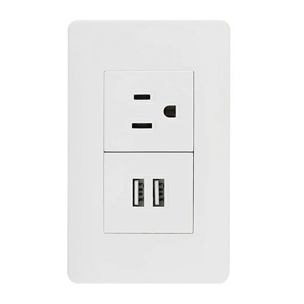 Placa universal con contacto y doble puerto usb / 4466