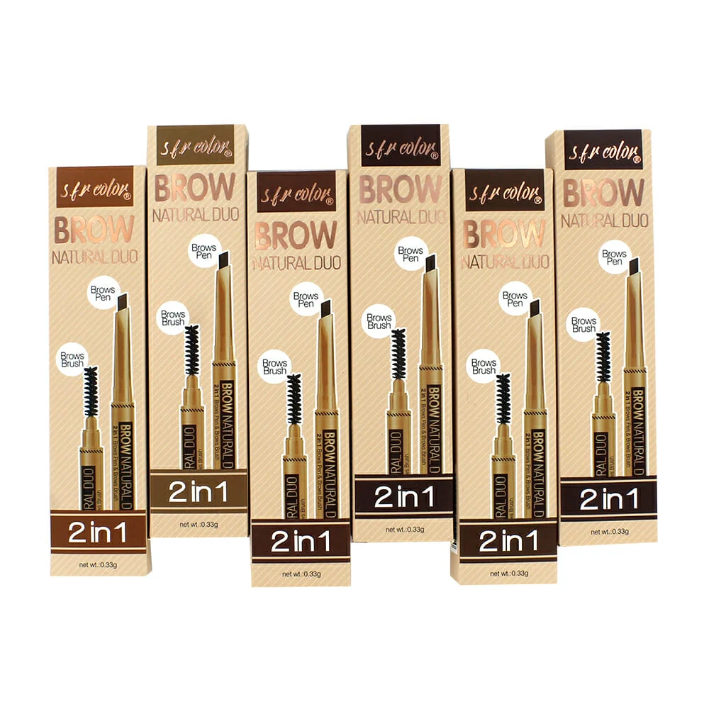 1pza Delineador s.f.r color 2 en 1 con cepillo para cejas, variedad de tonos / 5152