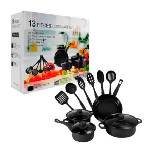 Juego de 13 piezas ollas 16-22cm y utensilios para cocinar / sh-1029
