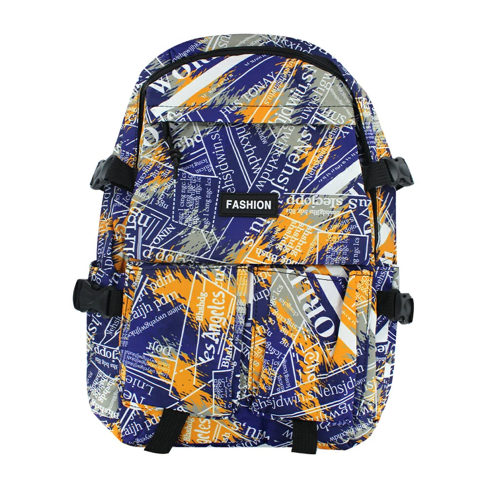 Mochila mediana de 4 compartimienos con diseño a letras, variedad de colores / fashion