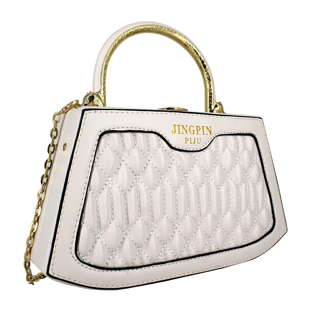 Bolsa jingpin piju de broche con diseño tipo cosido y asa de cadena, variedad de colores / sk1193