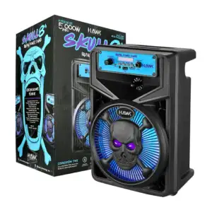 Bafle bocina hawk bluetooth de 8 pulgadas con diseño de cráneo calave…