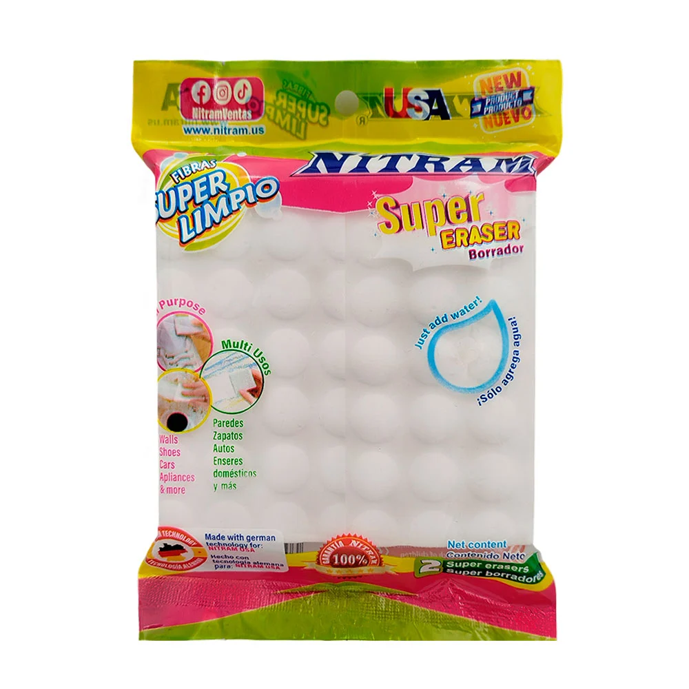 Pack 2 super borradores /esponjas de melamina multiusos