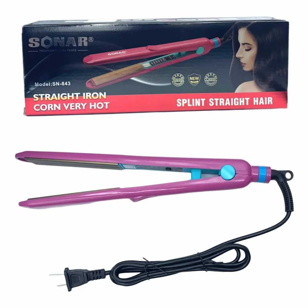 Plancha sonar alaciadora de cabello, con 5 niveles de temperatura, variedad de colores / el-106
