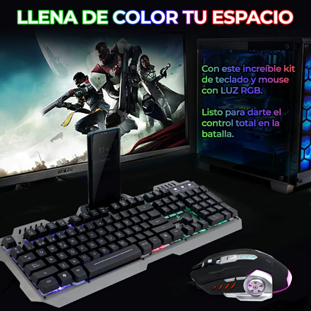 Teclado gamer con luz 3