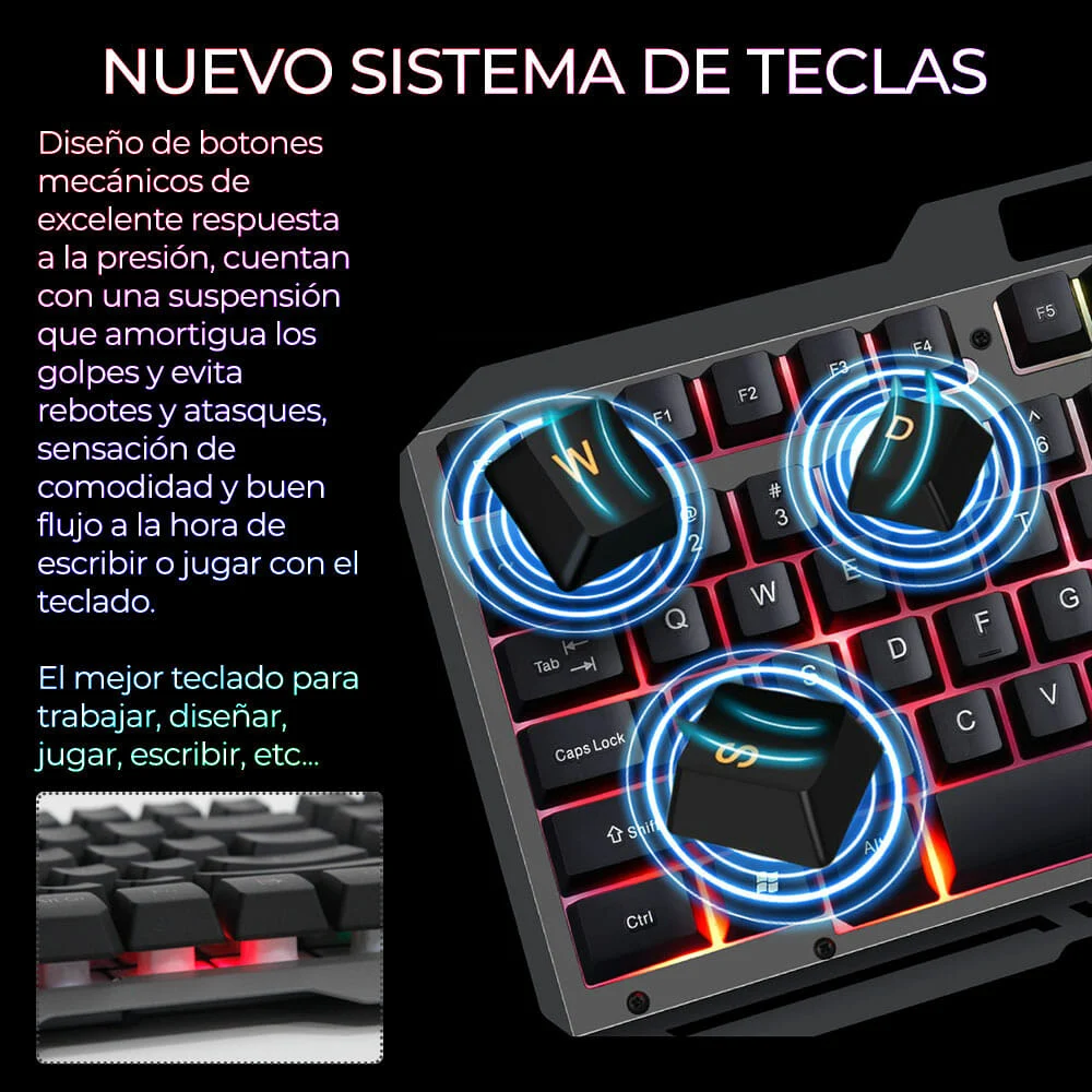 Teclado gamer con luz 2