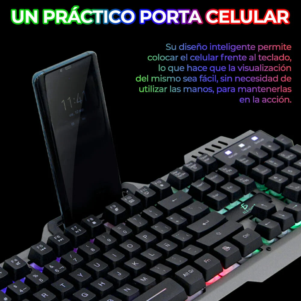 Teclado gamer con luz