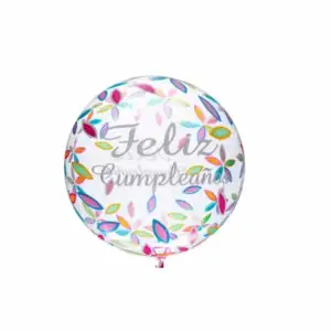 1pza Globo transparente con temática de feliz cumpleaños / b-88