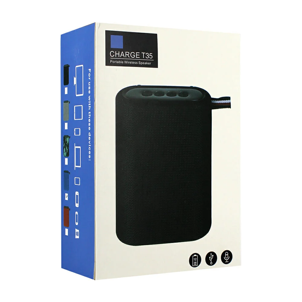 Mini bocina altavoz bluetooth con radio fm y ranuras para sd y usb / t35