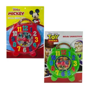 Reloj didáctico con diseño de mickey / toy story 21x36cm t370422