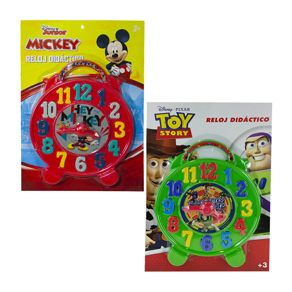 Reloj didáctico con diseño de mickey / toy story 21x36cm t370422