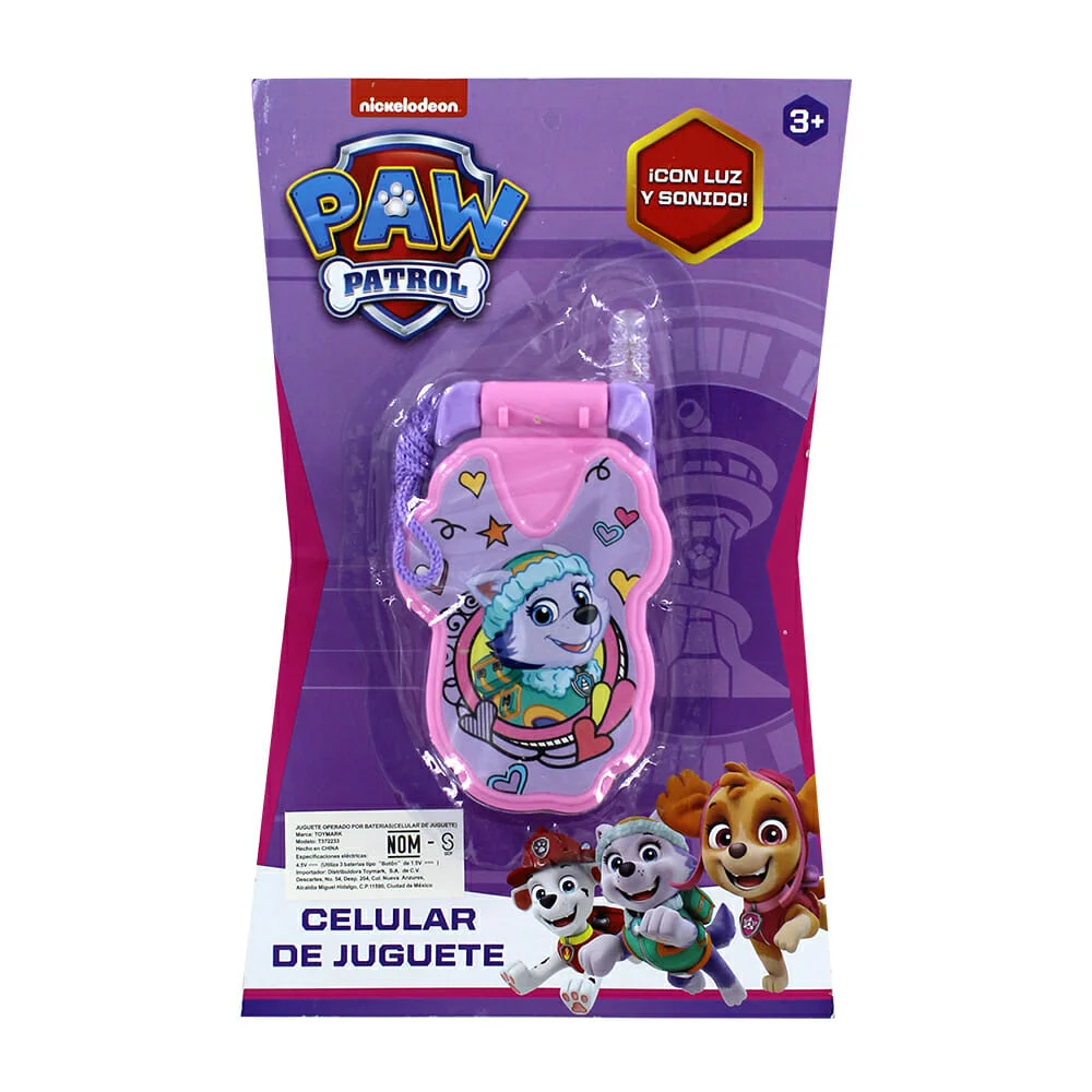 Celular de juguete paw patrol con luz y sonido t372333 / t372233