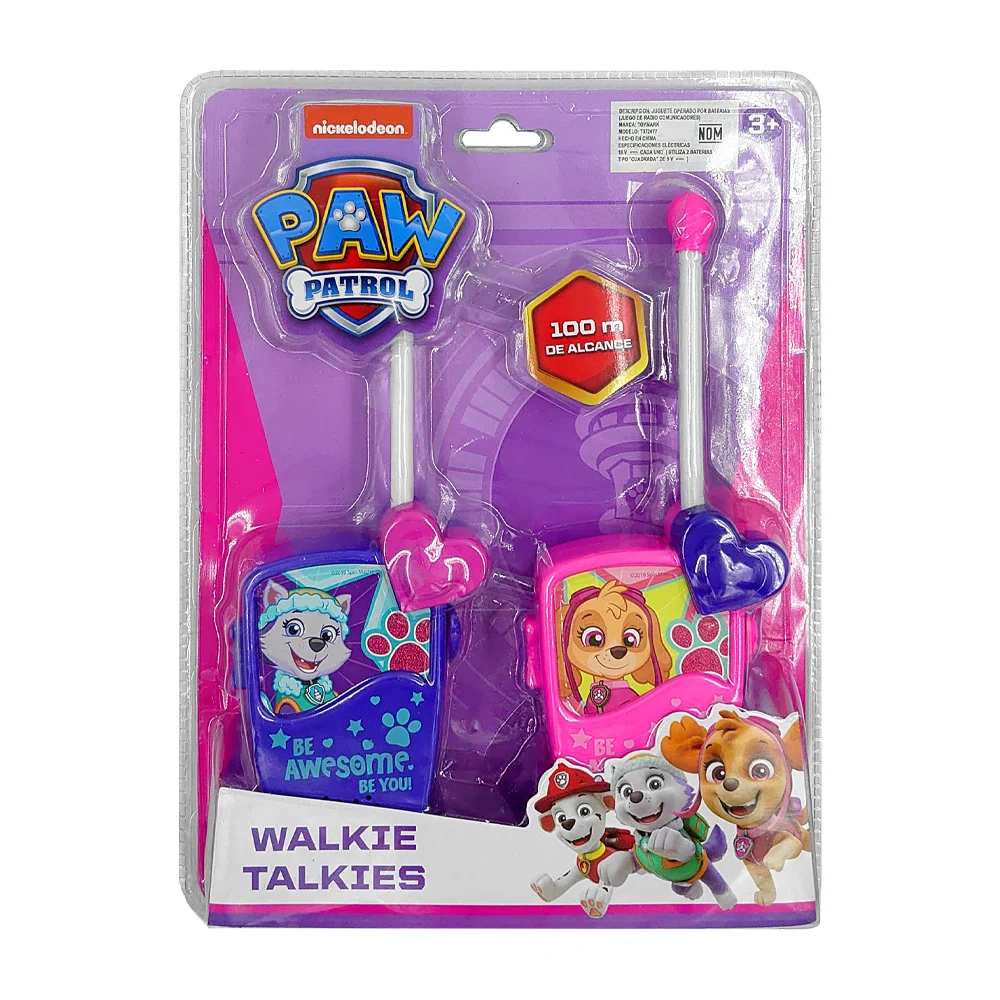 Paquete con 2 radios walkie talkie de juguete con 100m de distancia y estampado de paw patrol / t372677
