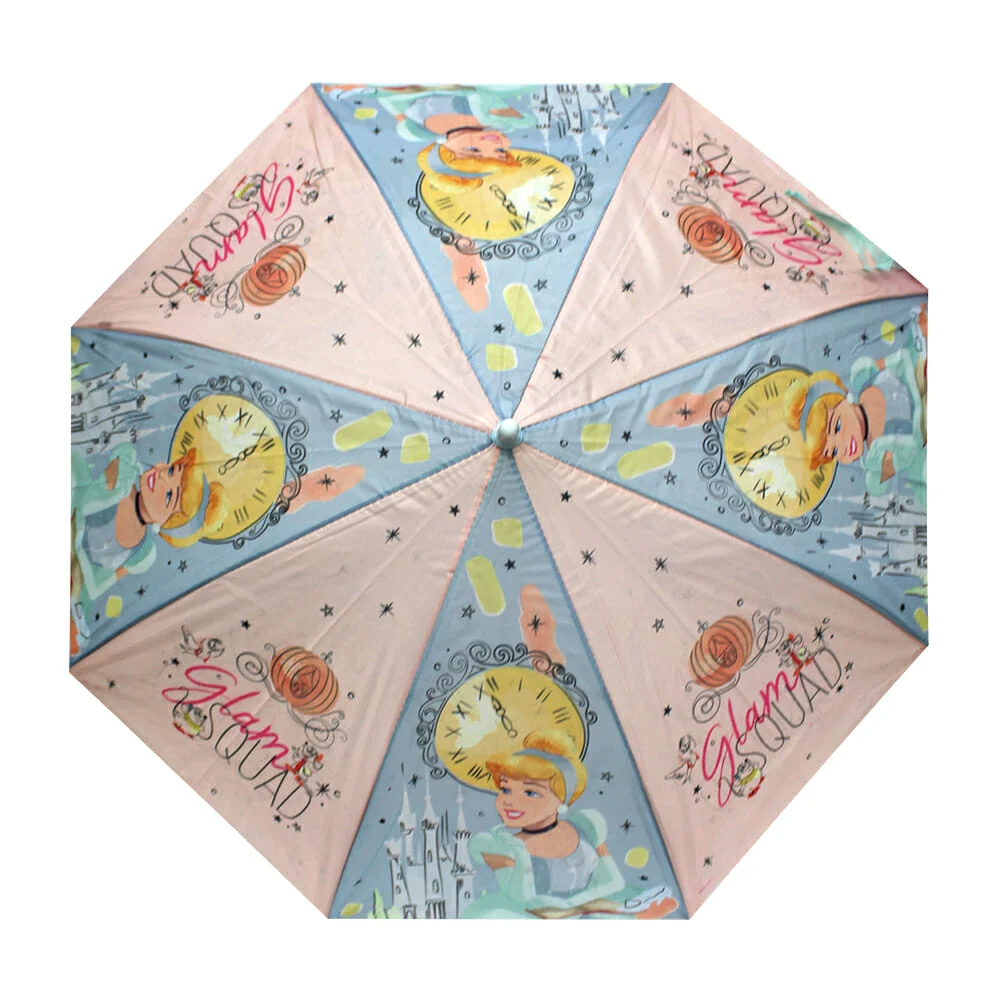 Sombrilla paraguas chico con mango de plástico y diseño estampado de princesas disney 85x65cm, variedad de diseños / t378086