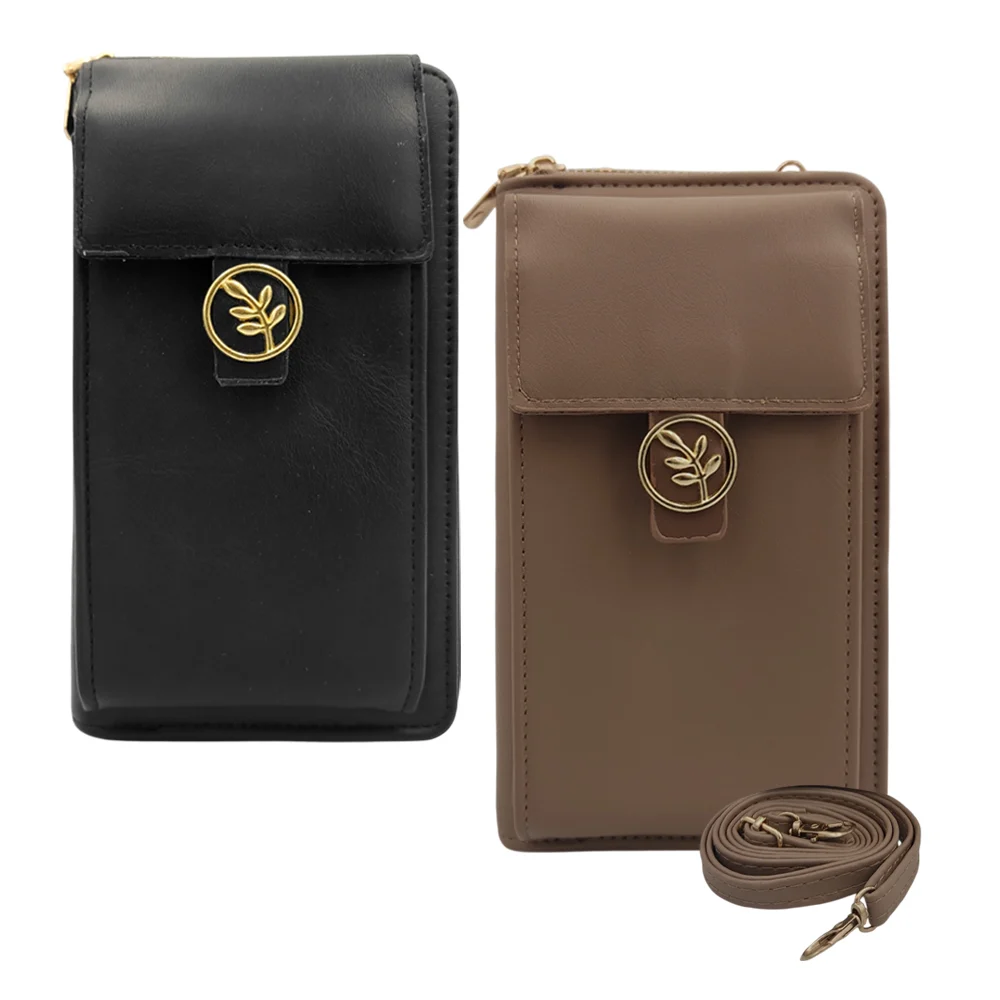 Bolsa cartera de piel sintética con 2 c...