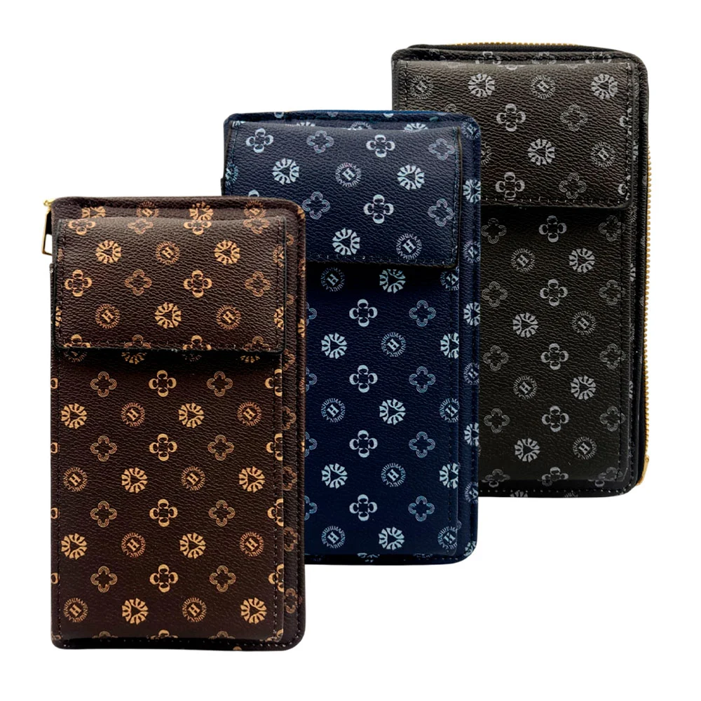 Bolsa cartera con estampado de monograma...