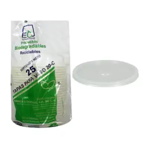 Paquete con 25 tapas reciclables de plástico para vaso tamaño 20-c / …