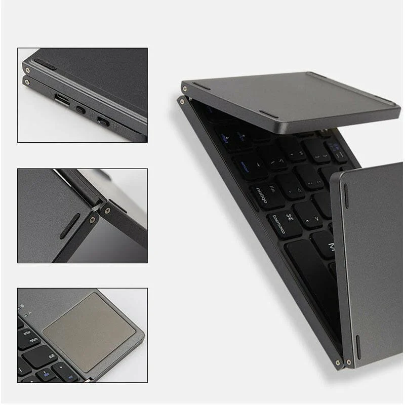 Teclado Inalámbrico Bluetooth Plegable Recargable