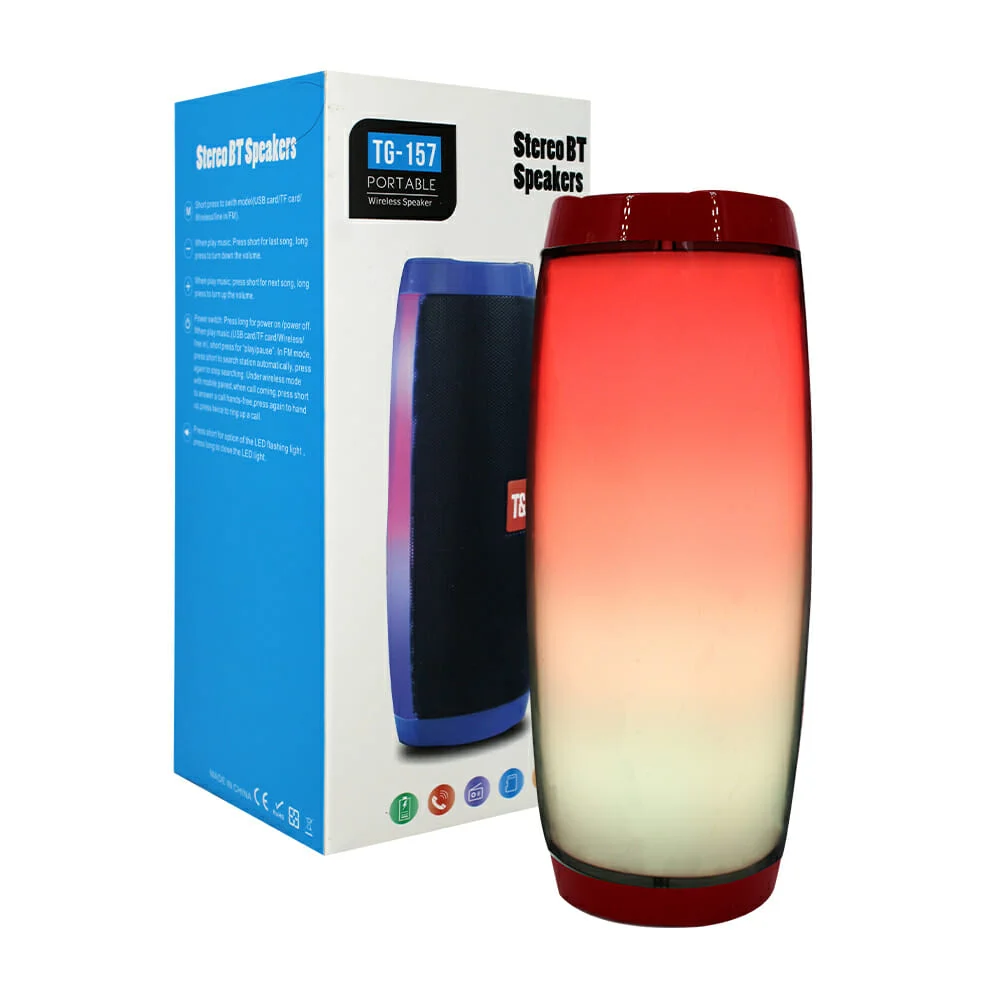 1pza Bocina inalámbrica cilíndrica, con función de radio, entrada usb, micro sd e iluminación rgb, variedad de funciones / tg-157