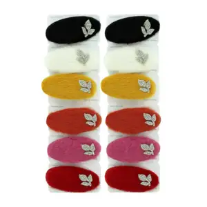 Paquete 12 pzas de broches para el cabello con diseño afelpado + pedr…