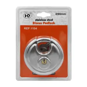 Candado de disco 90mm de acero para cortina + juego de llaves / tl357…