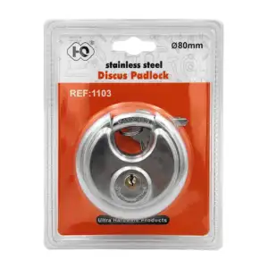 Candado de disco 80mm de acero para cortina + juego de llaves / tl357…