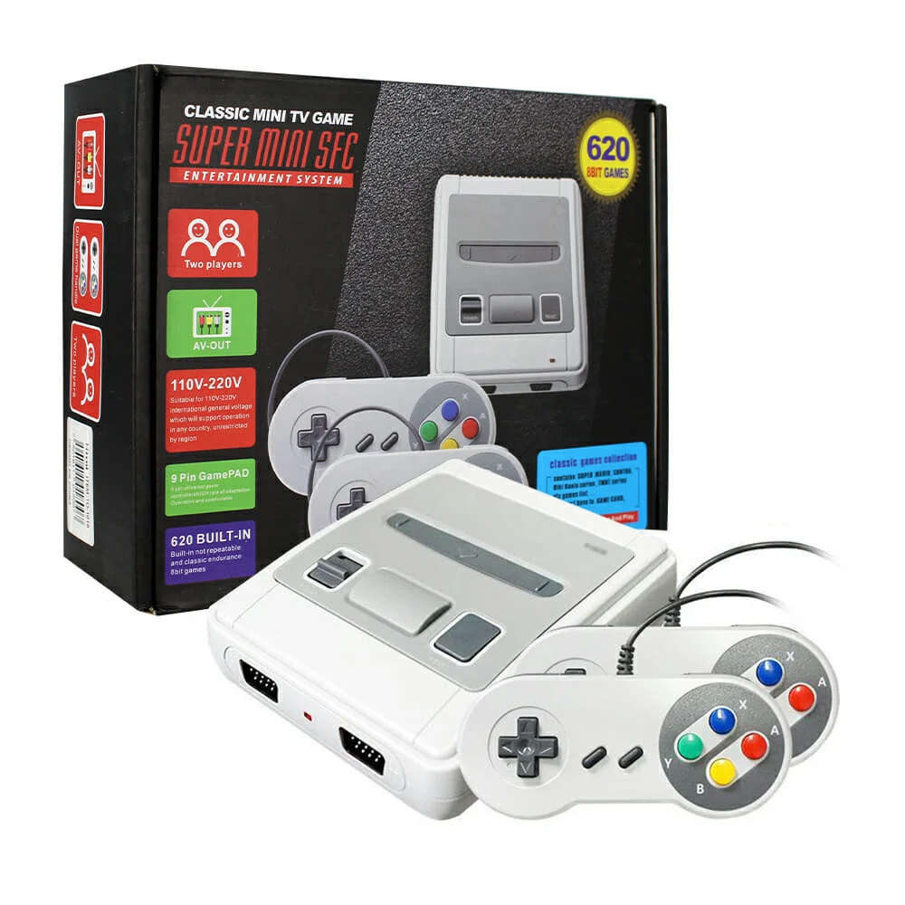 Consola retro de videojuegos, super mini sfc con 620 juegos / 8 bit game / mxj-621 / yxj-1506