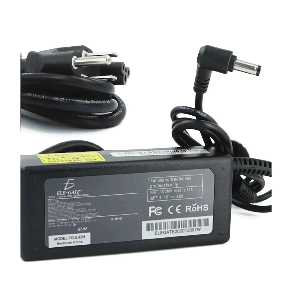 Cargador de punta negra para laptop, com...