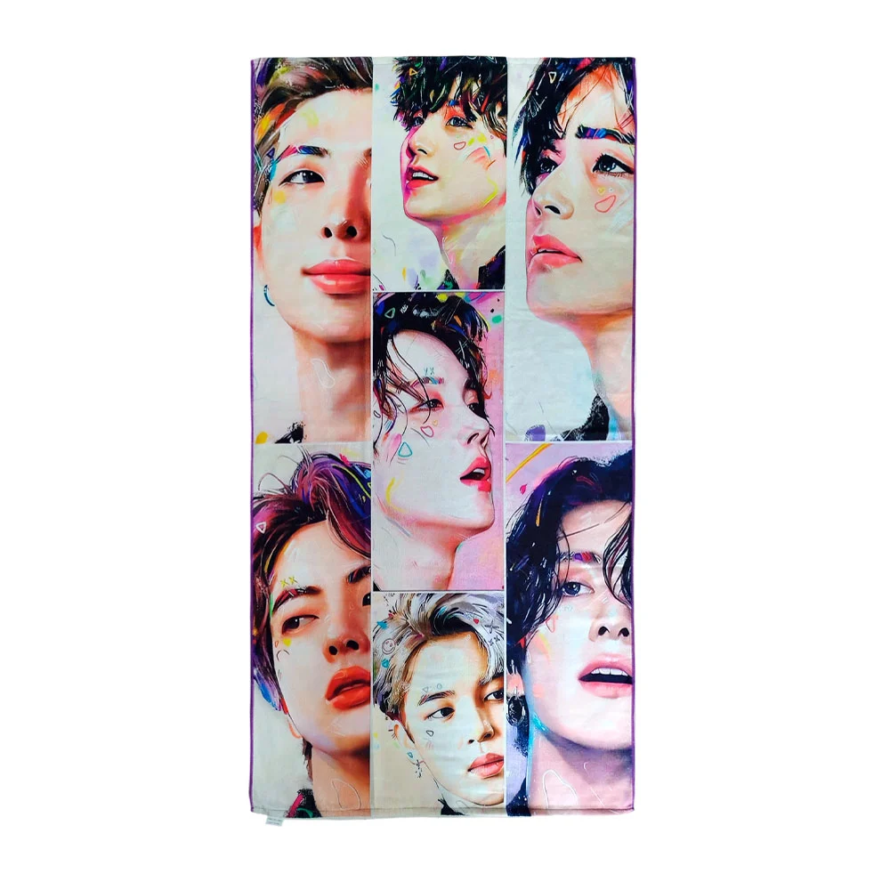 Toalla de microfibra multifuncional con estampado de bts, variedad / toalla.bts