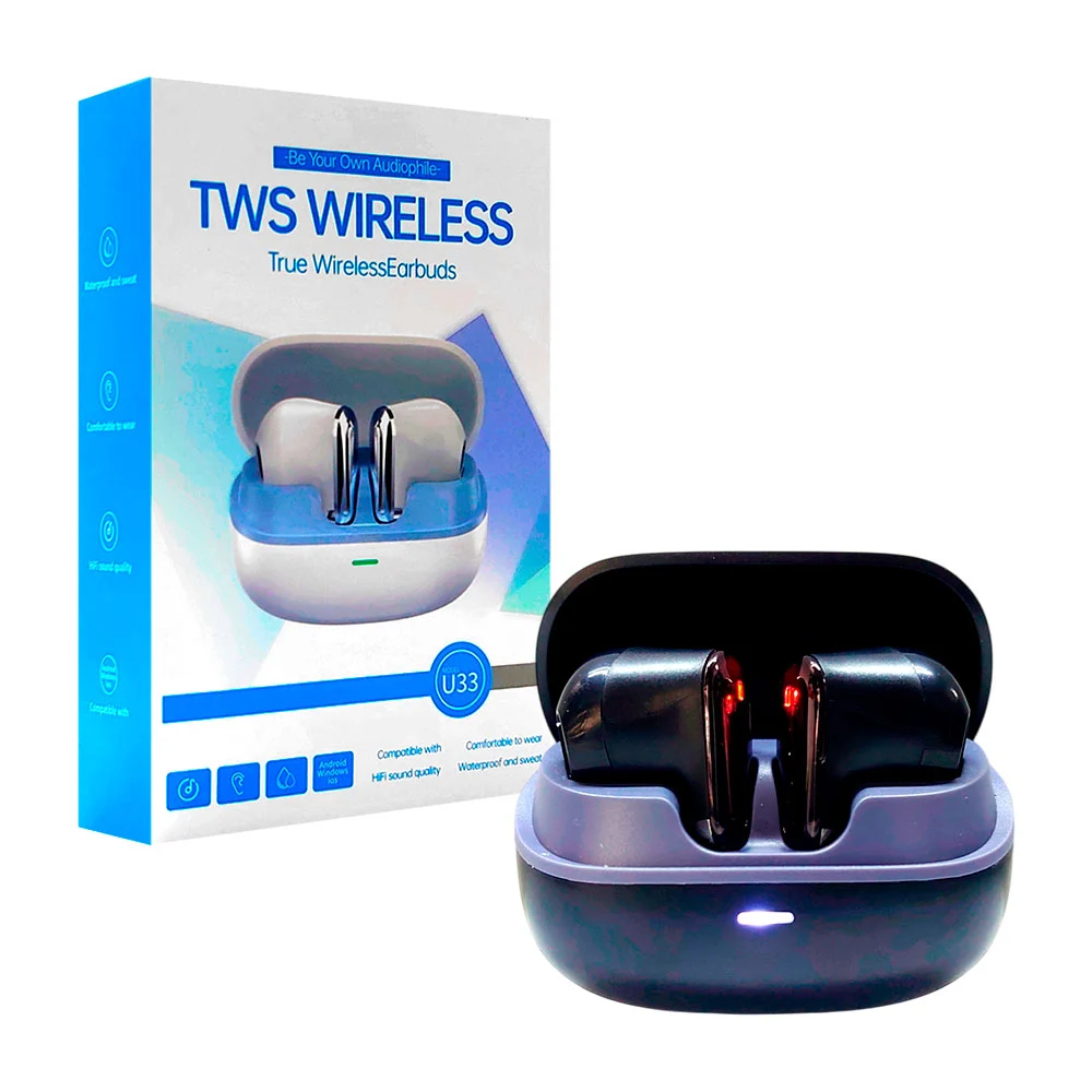 Audifonos inalambricos con estuche de carga y bluetooth 5.0, variedad de colores / u33 / tr-6063