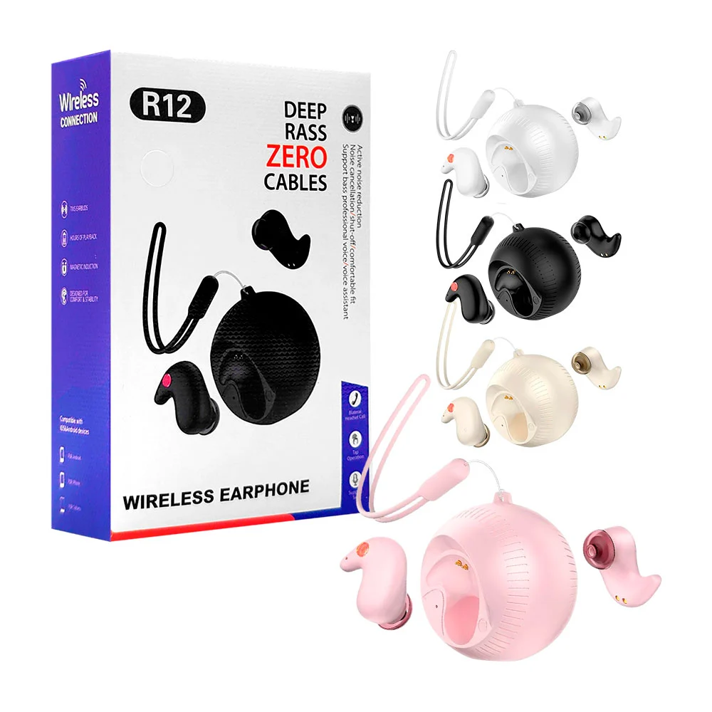 Audifonos inalambricos con estuche de cargar circular, variedad de colores / r12 / tr-6067