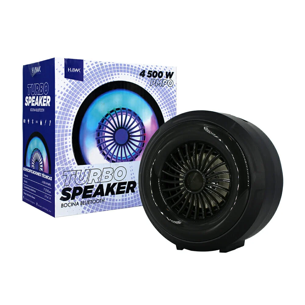 1pza Bocina inalámbrica redonda, en forma de turbina, función de radio, entradas conectores e iluminación rgb, variedad de funciones / turbo speaker