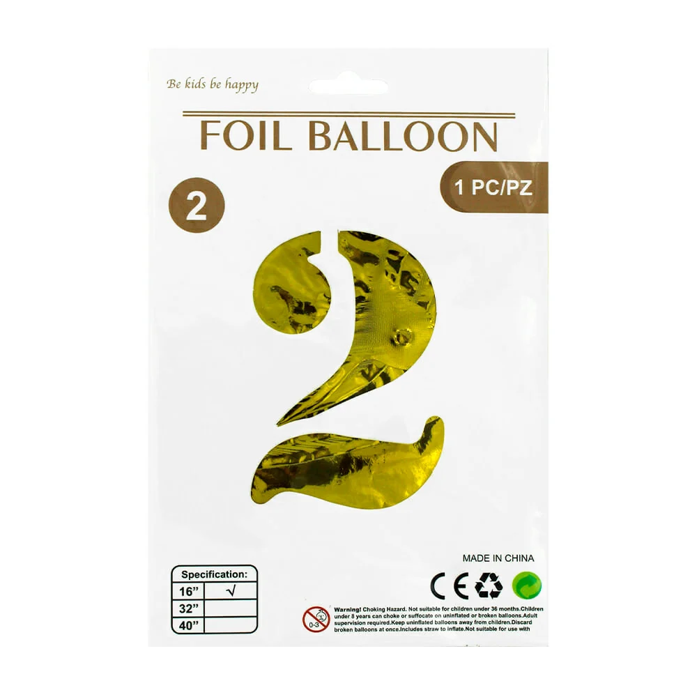 1pza Globo metálico de 16 pulgadas con forma de número, variedad de colores y diseños / wonderful foil balloon be kids be happy / golden swallow balloon foil balloon 1pc/1pz
