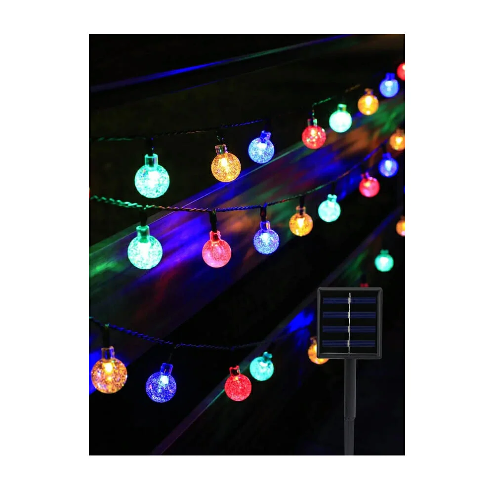 Serie solar de colores y cable negro con decoración gota de cristal / tyn-q3