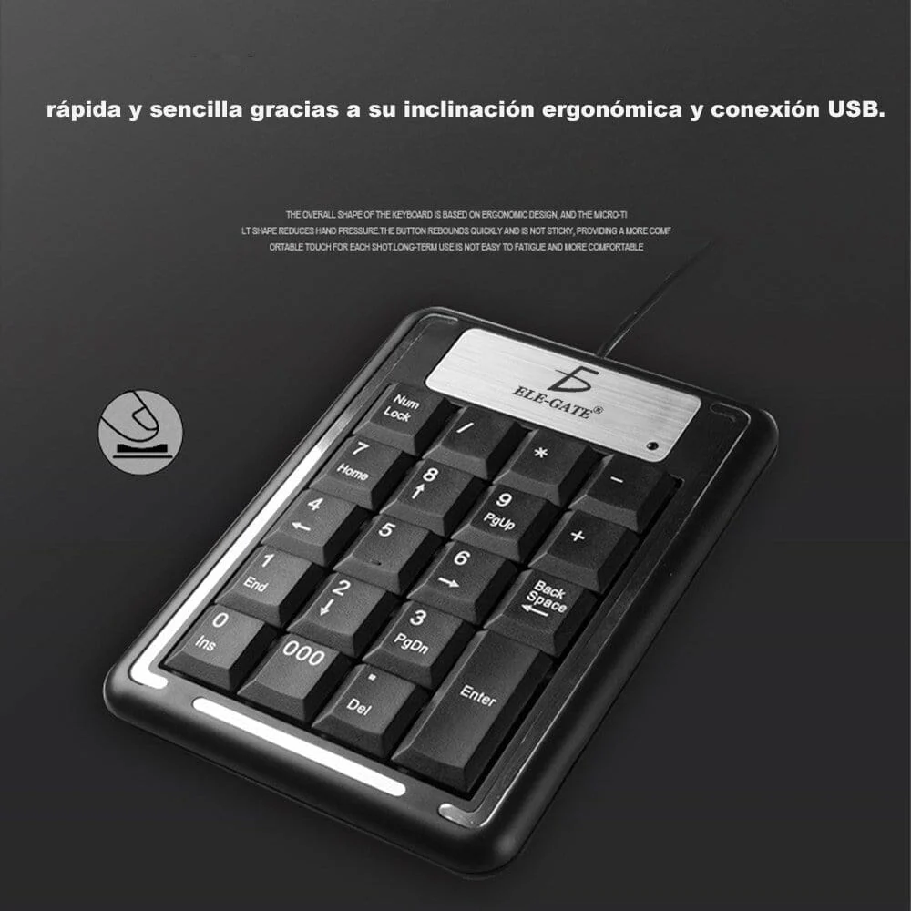 teclado numérico ergonómico 