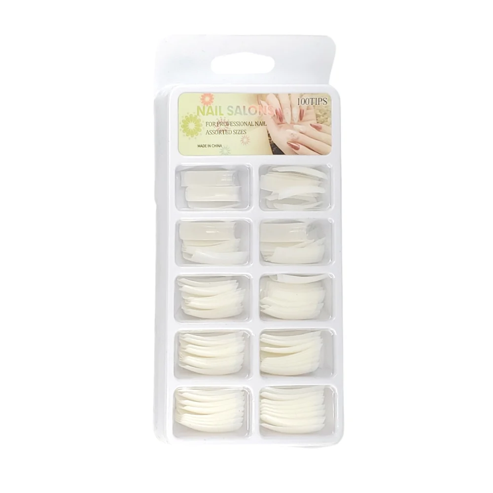Set con 100 uñas postizas-tips curvas /...