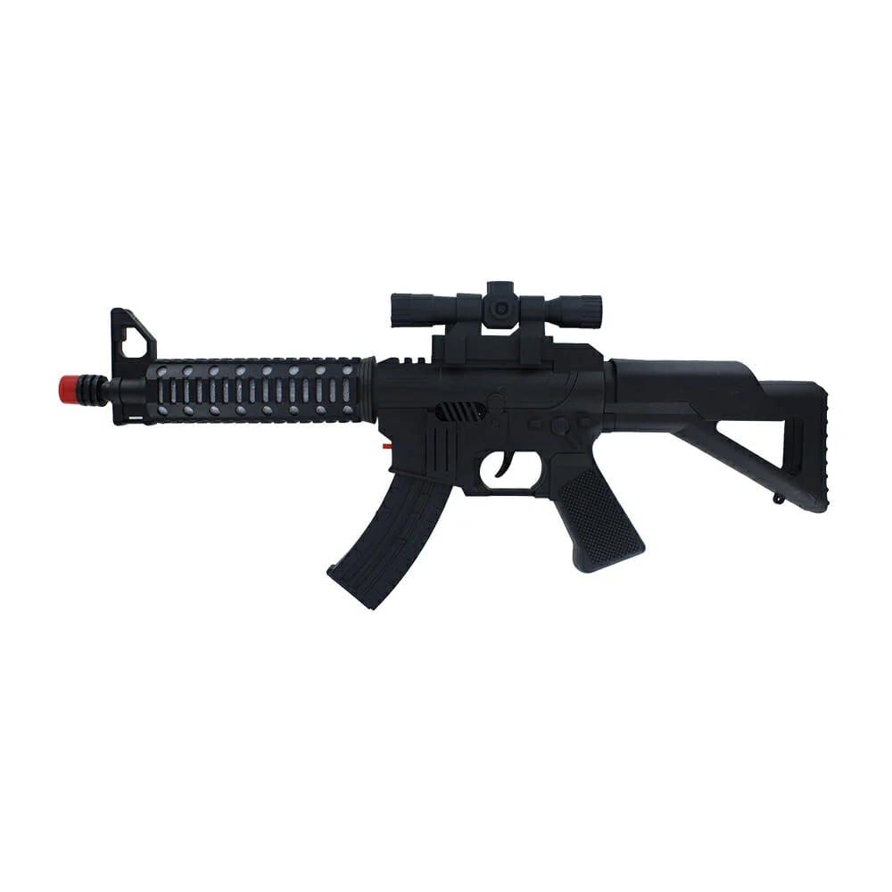 Pistola negra de juguete con luz y sonido / uq-j039-120