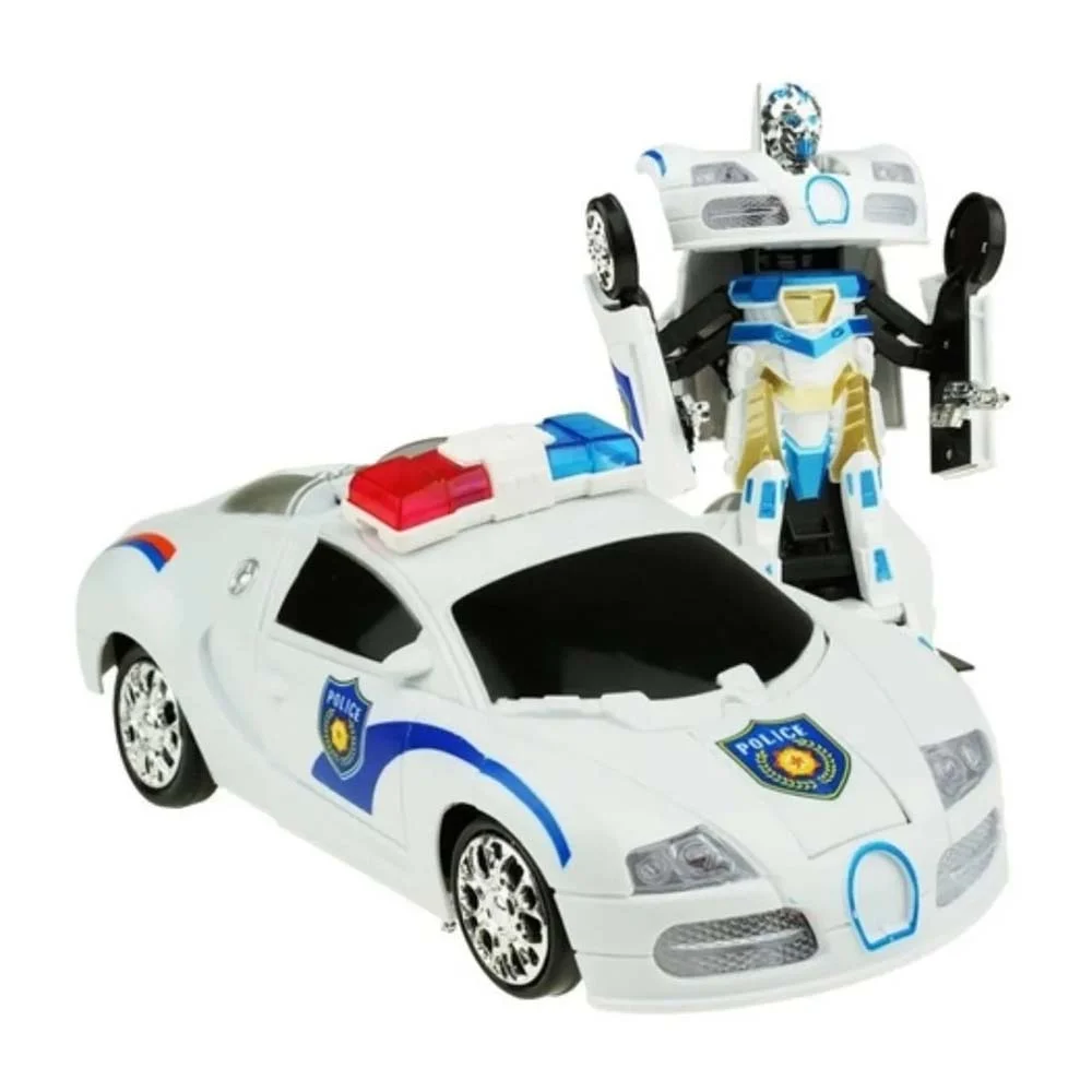 Carro robot policia 2 en 1 transformable con luz y sonido / 780