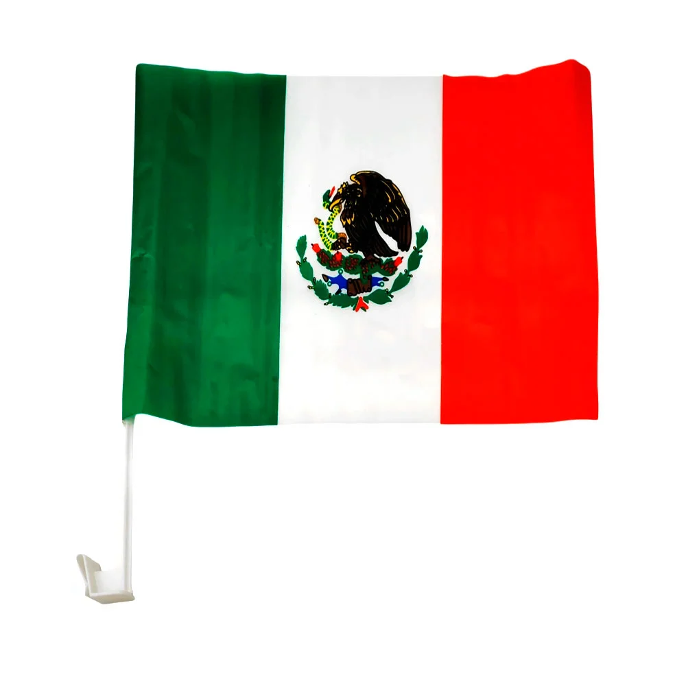 Bandera de méxico pequeña, con gancho y soporte para el carro / bt-945-5
