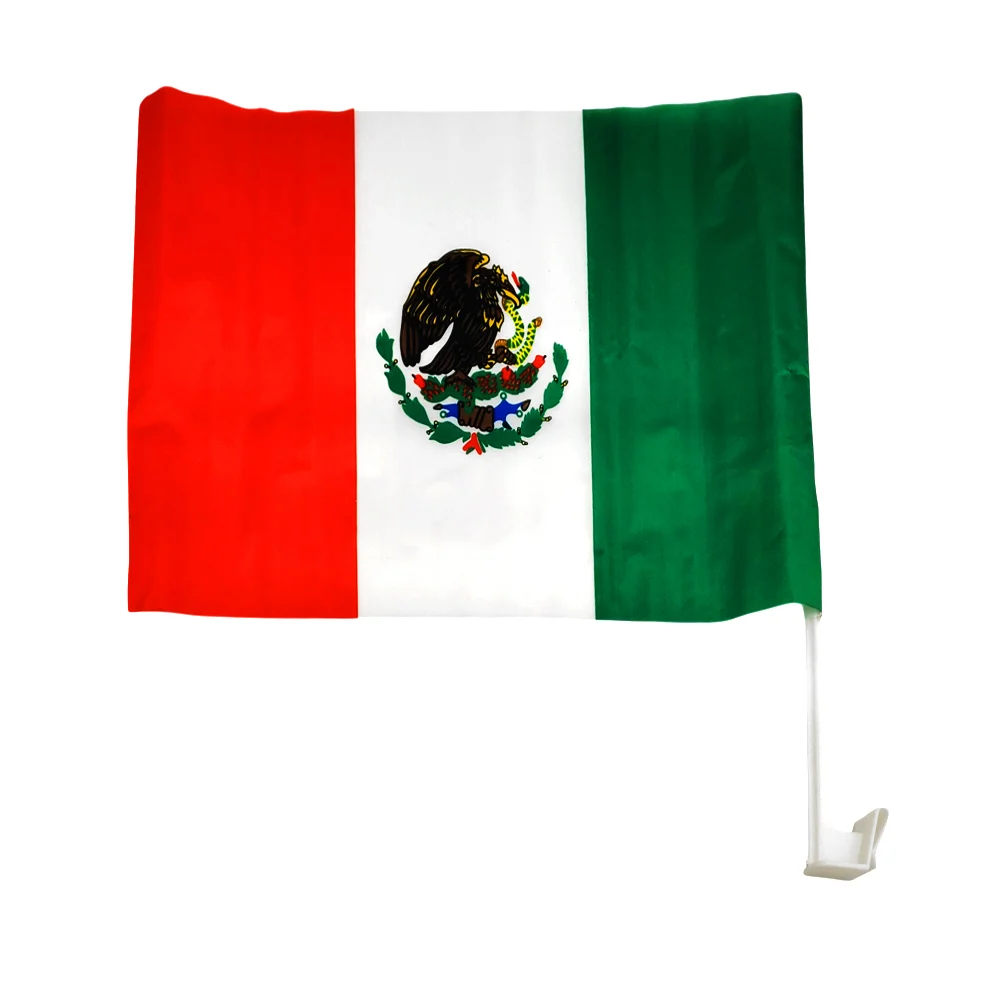 Bandera de méxico pequeña, con gancho y soporte para el carro / bt-945-5